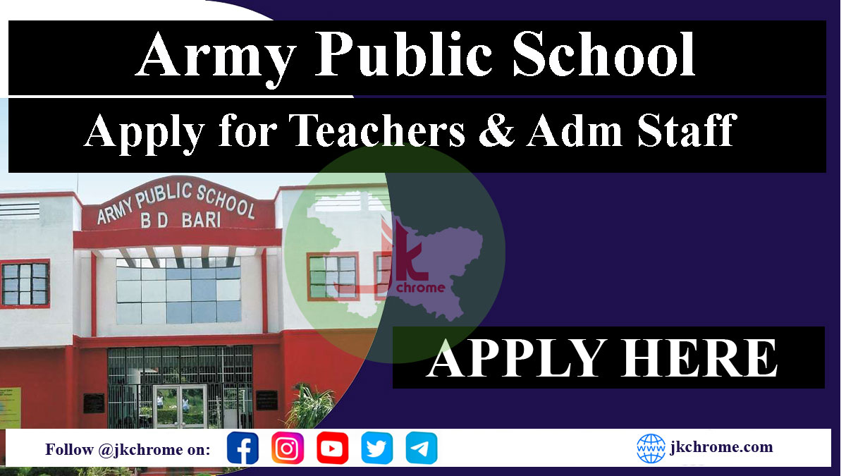 Army Public School BD Bari is Hiring Teachers and Administrative Staff