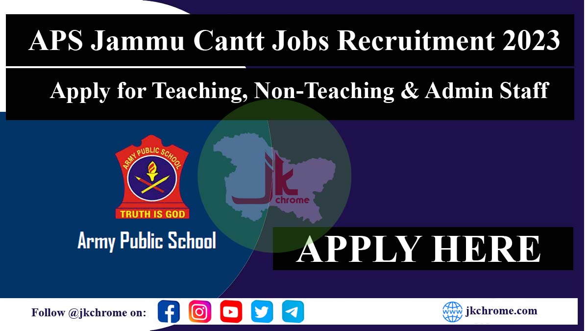 Army Public School Jammu Cantt Jobs Recruitment 2023