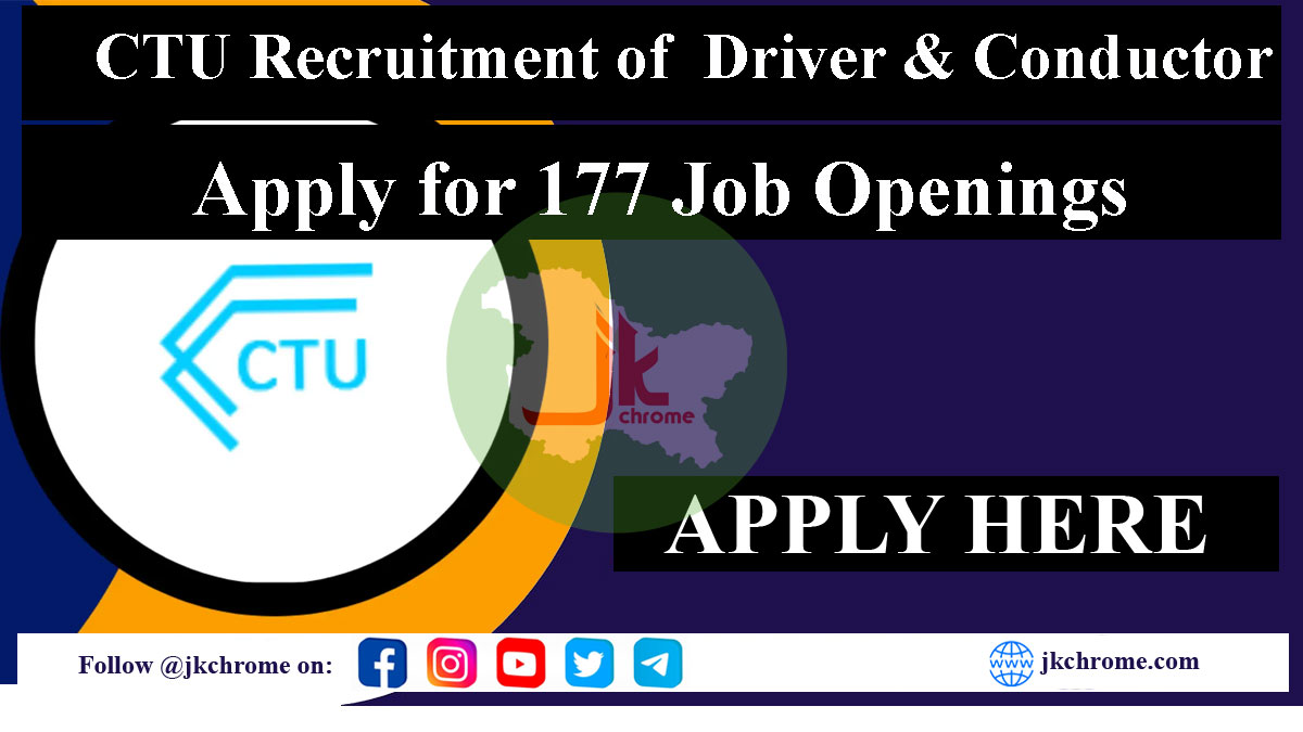 CTU Recruitment of Bus Driver and Bus Conductor | 177 posts