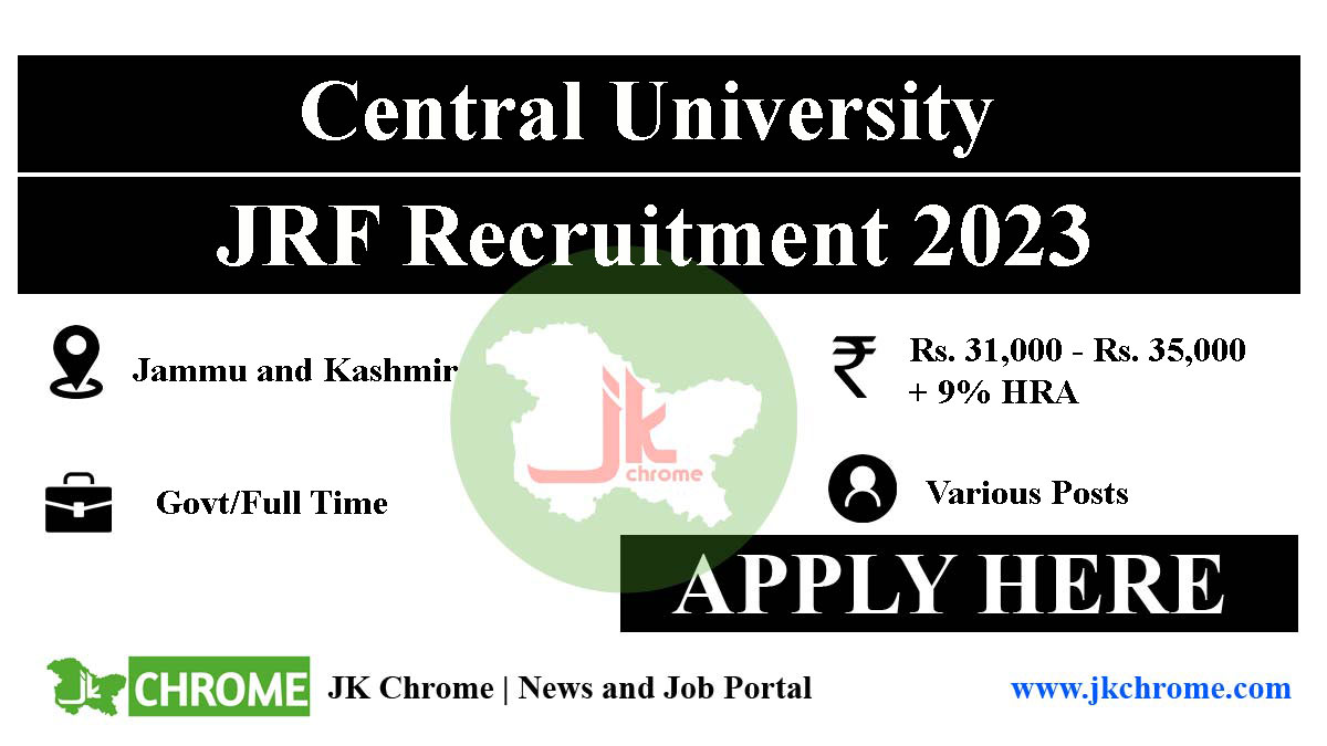 Central University JRF Recruitment 2023: Interview Notice for Junior Research Fellow Position