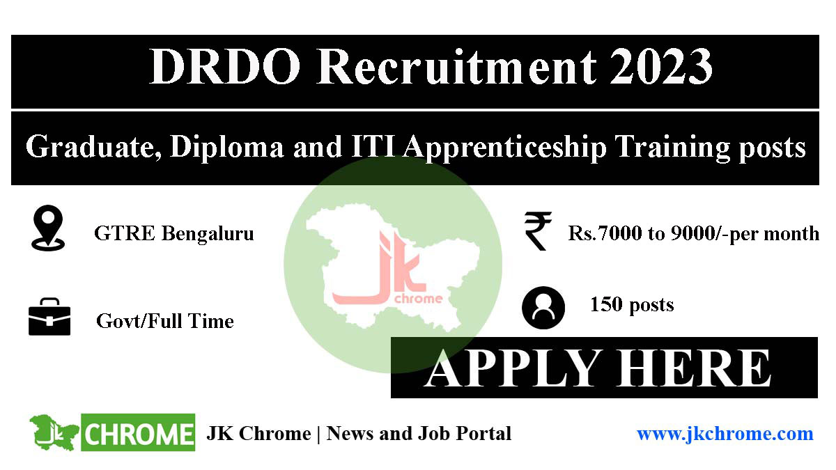 DRDO Recruitment 2023 | 150 Vacancies | Check details and Apply