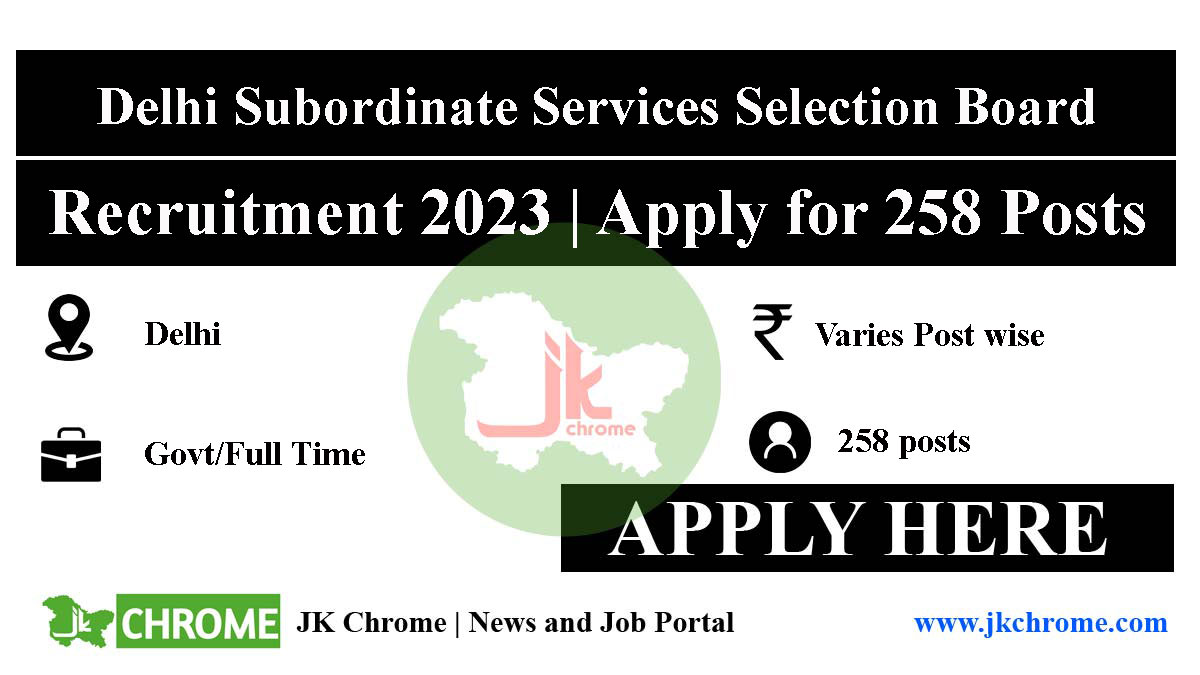 DSSSB Recruitment 2023 | Apply for 258 Craft Instructor and other posts
