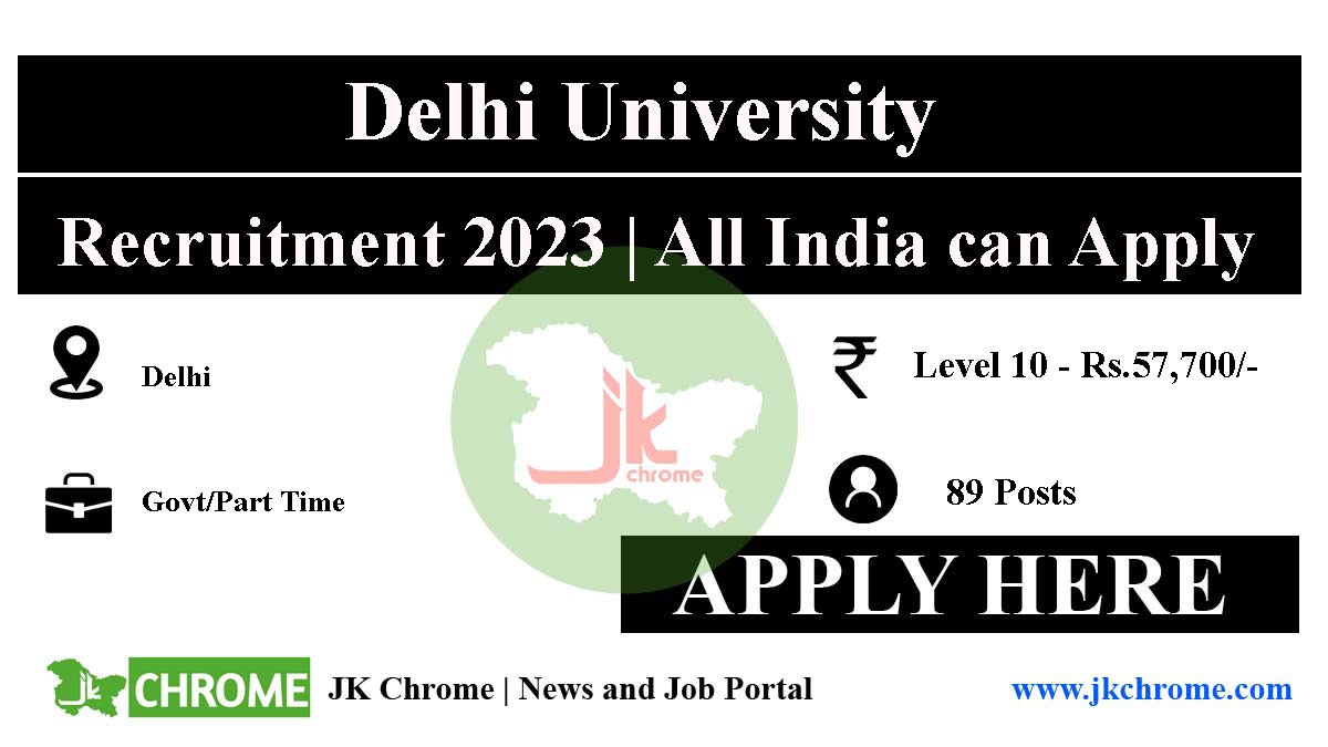 DU Recruitment 2023 | Apply for 89 Assistant professors