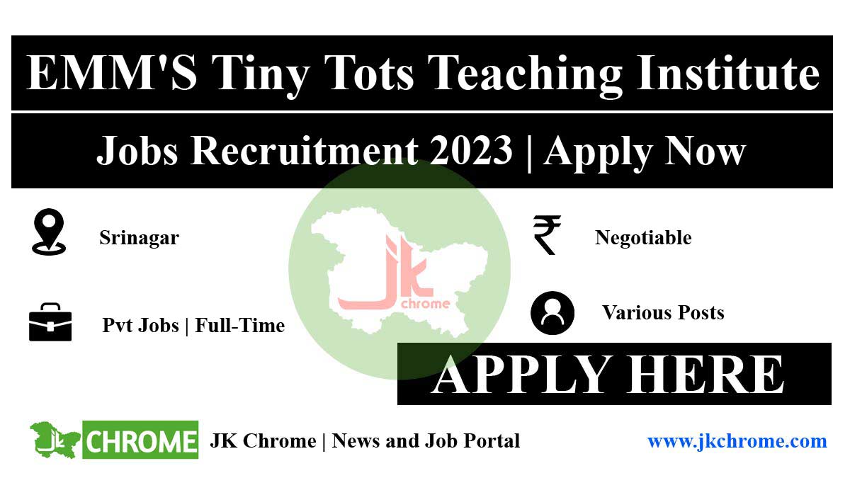 EMM'S Tiny Tots Teaching Institute Jobs Recruitment 2023 | Check Details