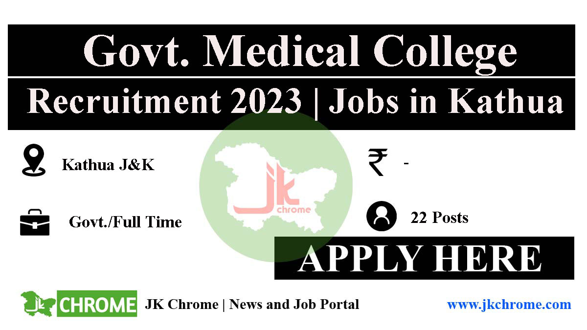 Govt. Medical College Kathua Jobs Recruitment 2023