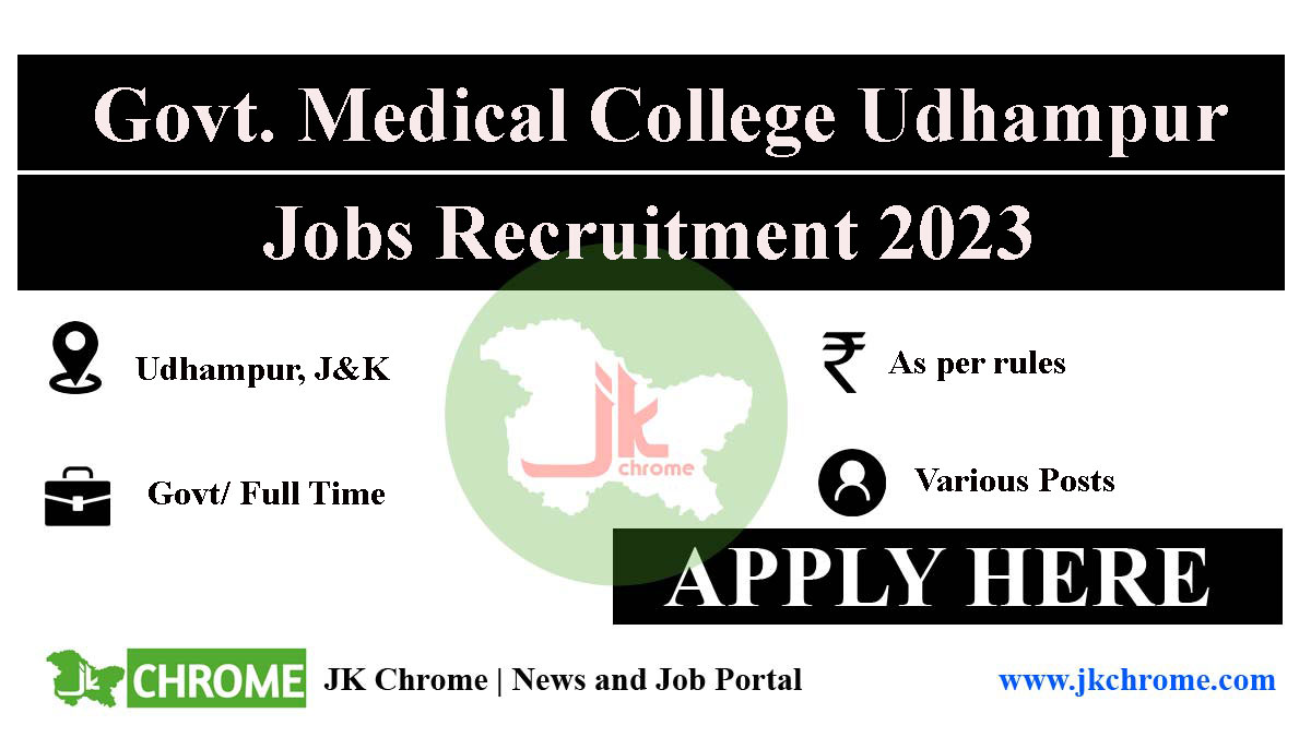 GMC Udhampur Job Vacancies 2023: Apply Now for Latest Openings