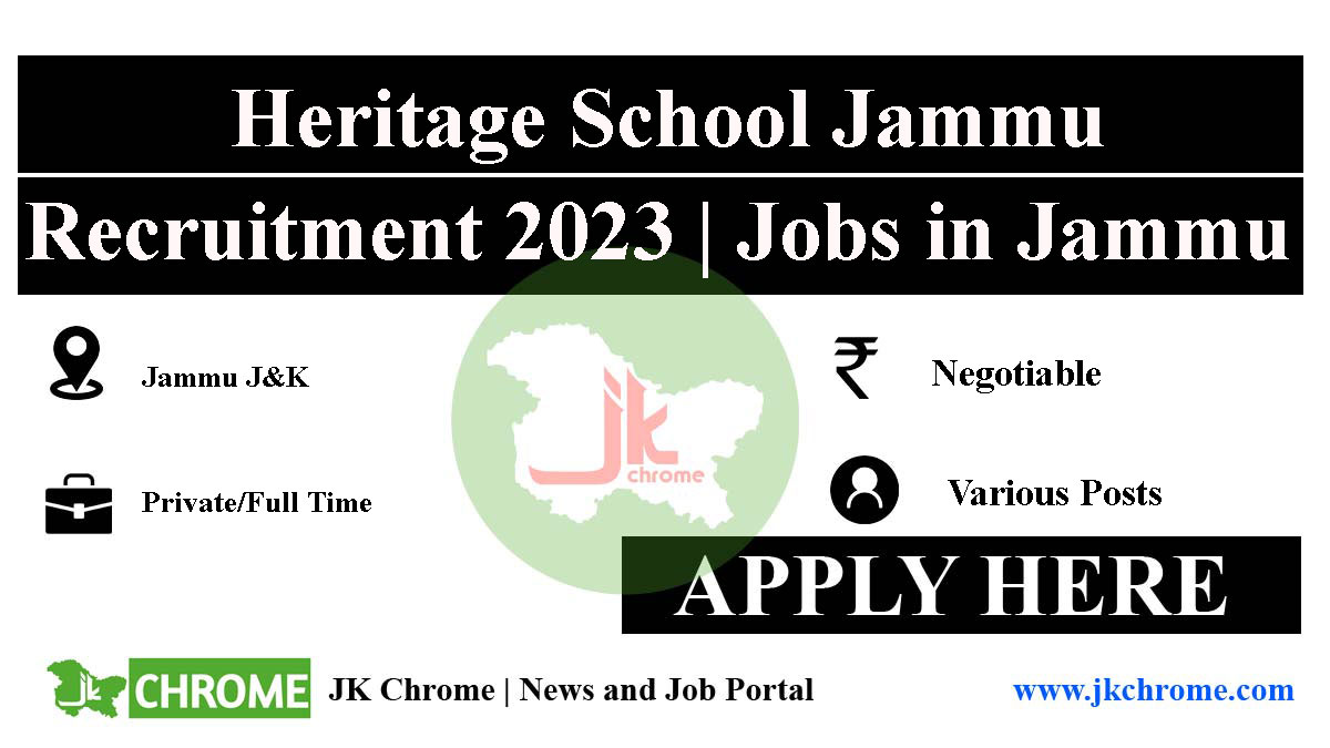 Heritage School Jammu Jobs Recruitment 2023