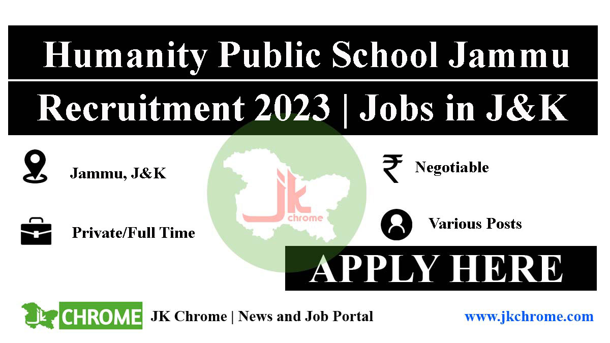 Job Vacancies in Humanity Public School Jammu