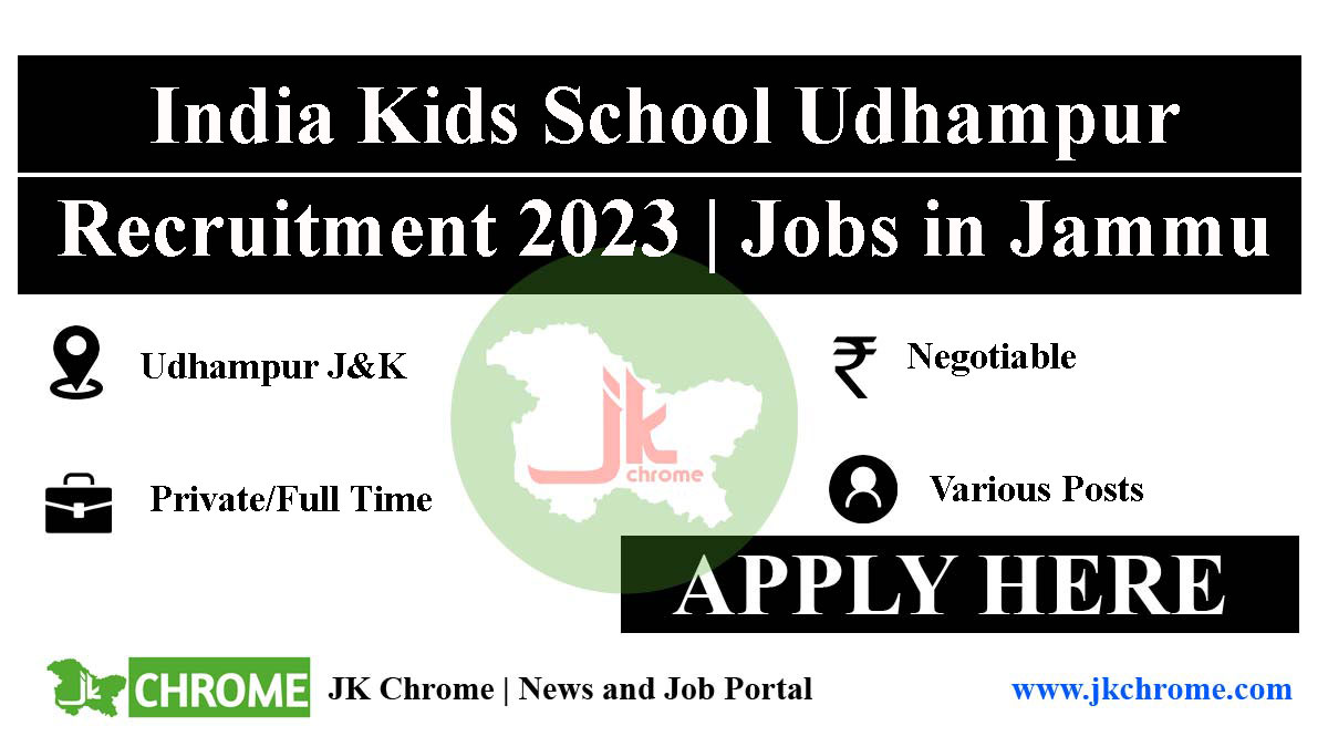 Job Vacancies in India Kids School Udhampur