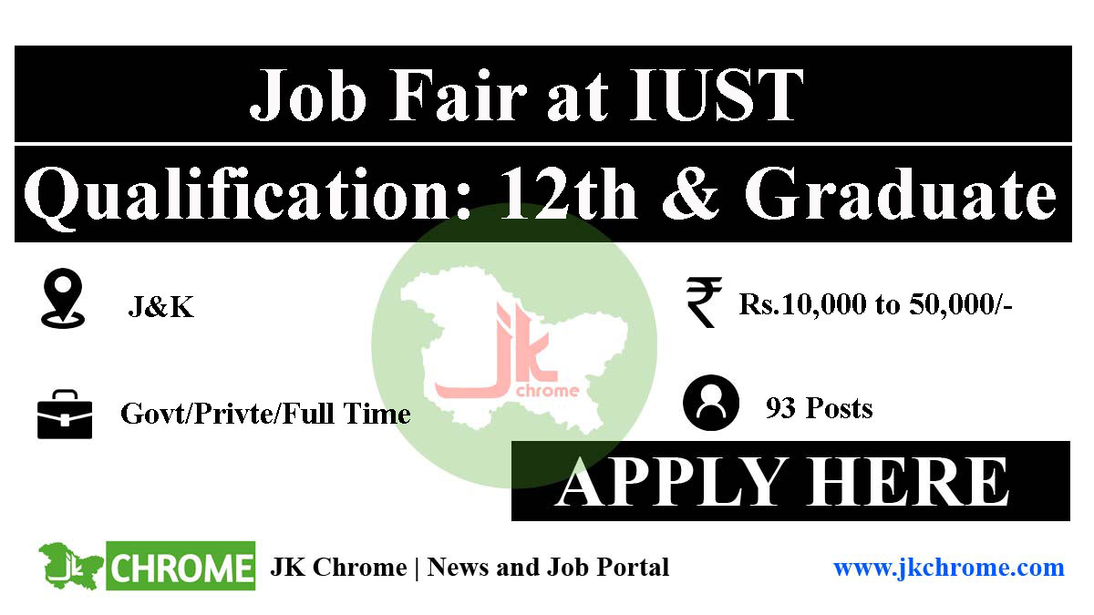 Job Fair on March 11 at IUST for 12th, Graduate | Salary: 10K to 50K