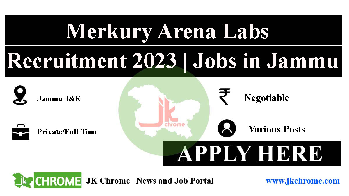 Merkury Arena Labs Jammu Job recruitment 2023