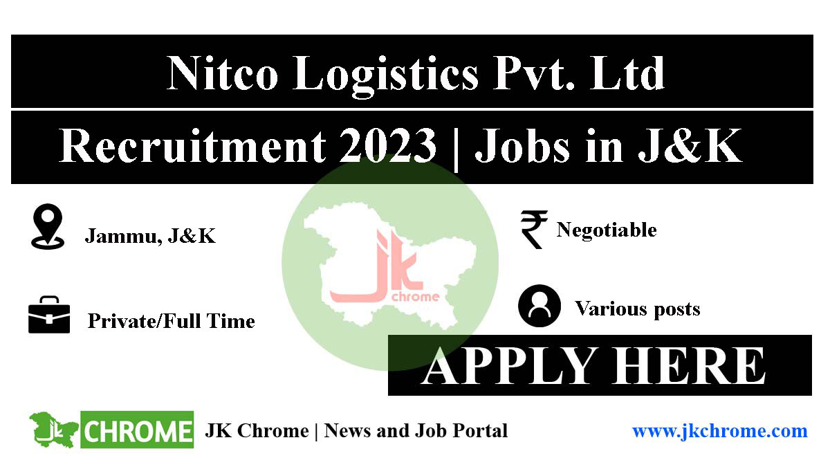 Job vacancies in Nitco Logistics Pvt. Ltd Jammu