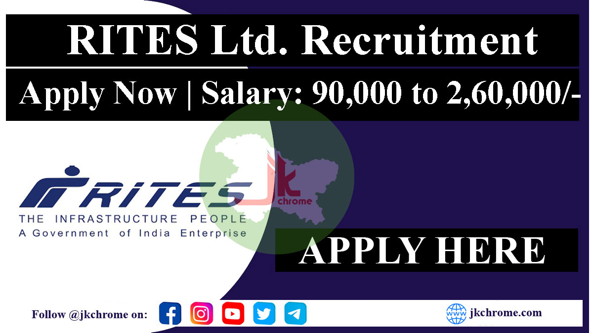 RITES Engineering Professionals Recruitment 2023 | Salary: 90,000 to 2,60,000/-