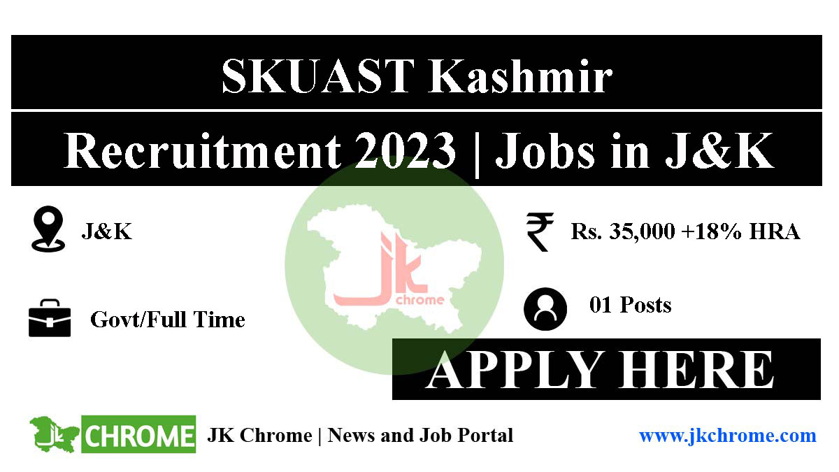 SKUAST Kashmir SRF Job Recruitment 2023