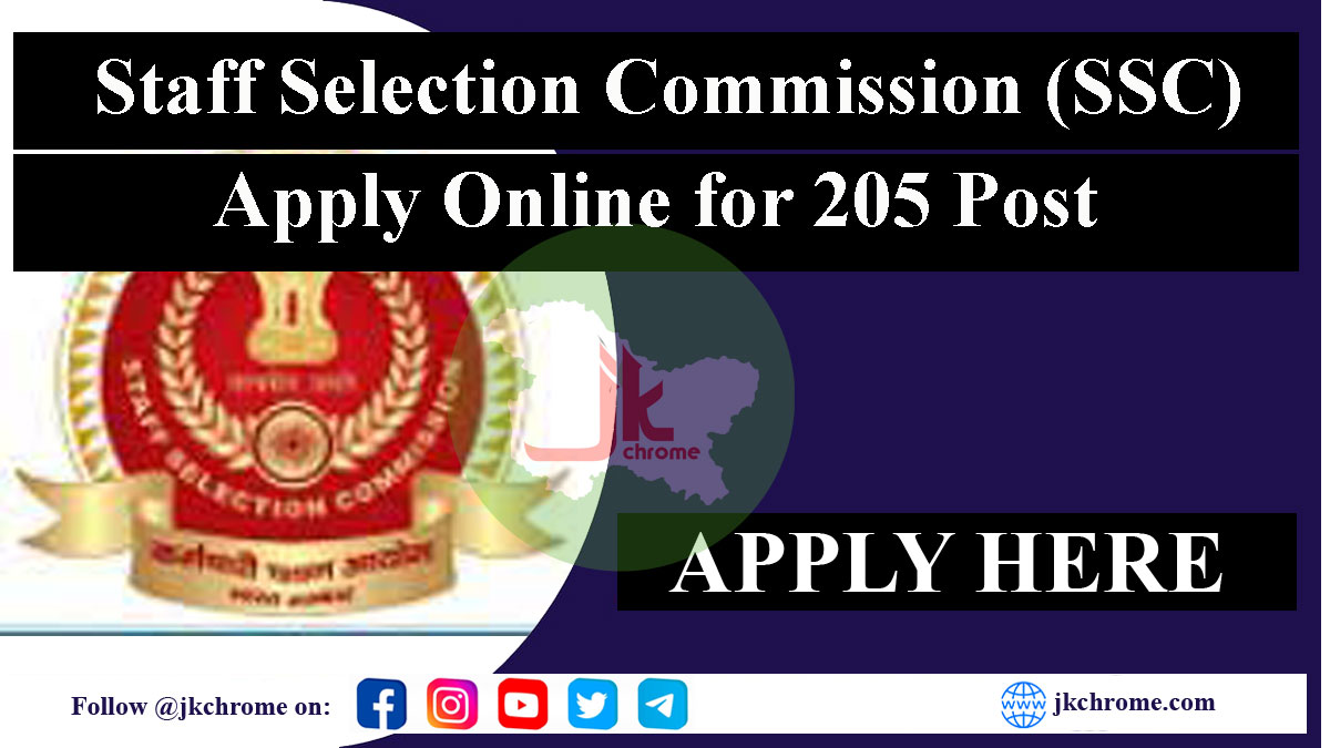 SSC Selection posts Ladakh Recruitment 2023 | Apply for 205 posts