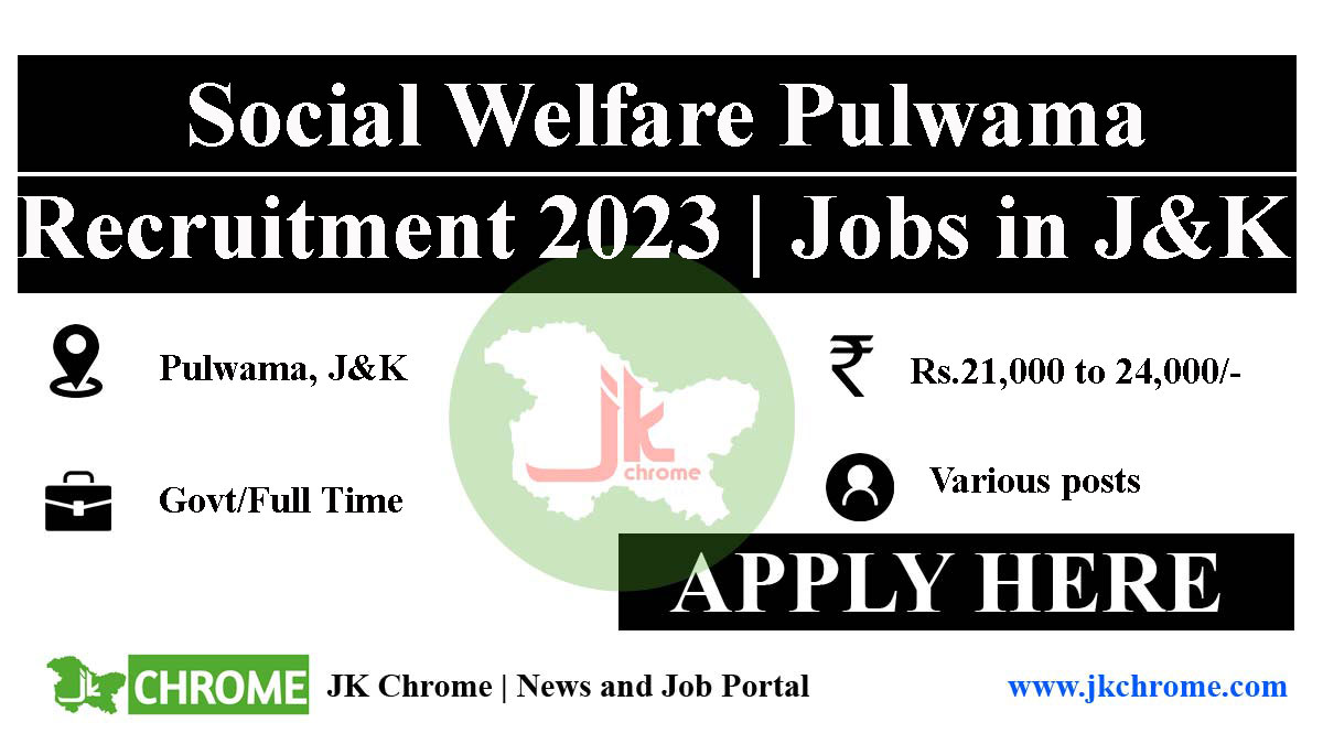 Social Welfare Pulwama Jobs Recruitment 2023