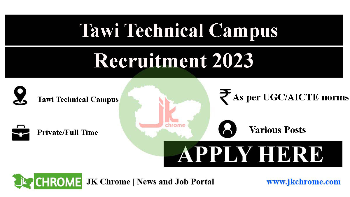 Tawi Technical Campus Jobs Recruitment 2023