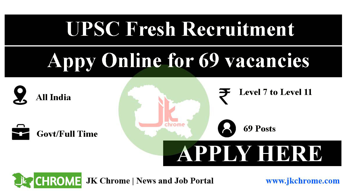 UPSC Jobs Recruitment 2023 | 69 Vacancies