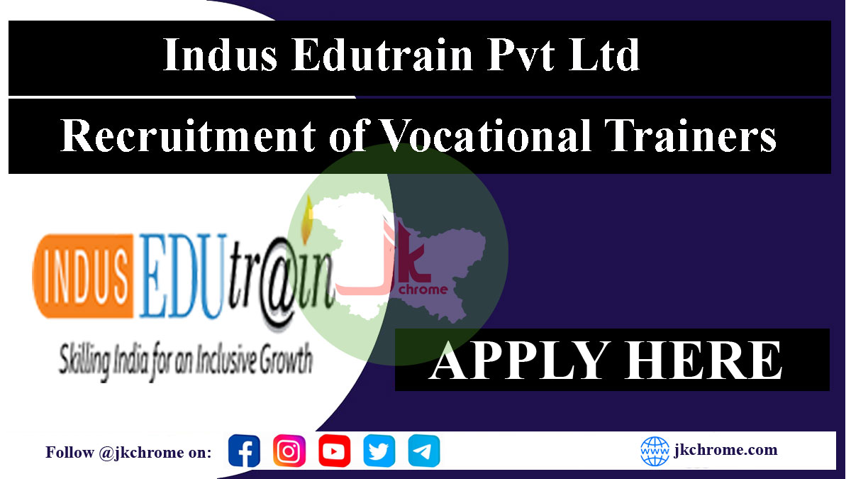Recruitment of Vocational Trainers for Govt Schools