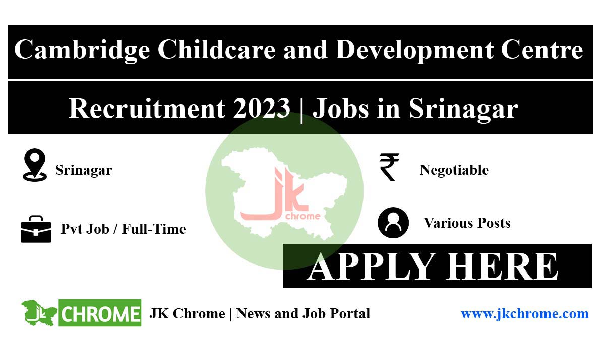 Cambridge Childcare and Development Centre Jobs Recruitment 2023