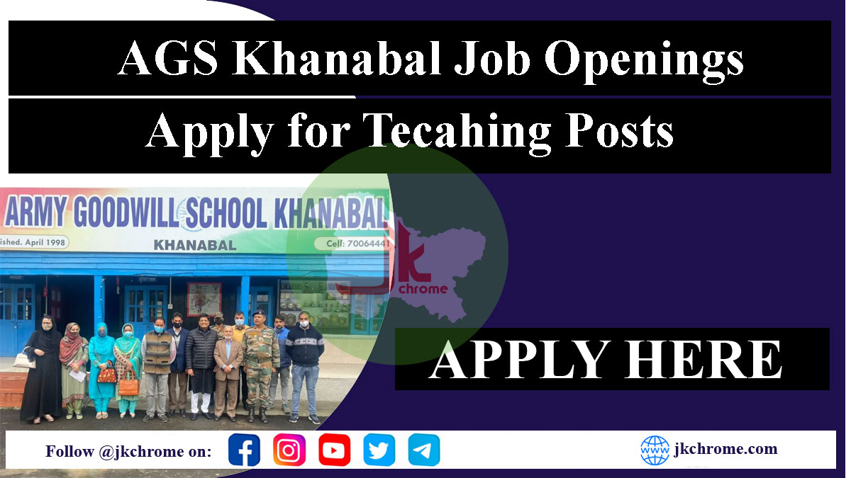Army Goodwill School Khanabal Jobs 2023: Apply Now for Teaching Post