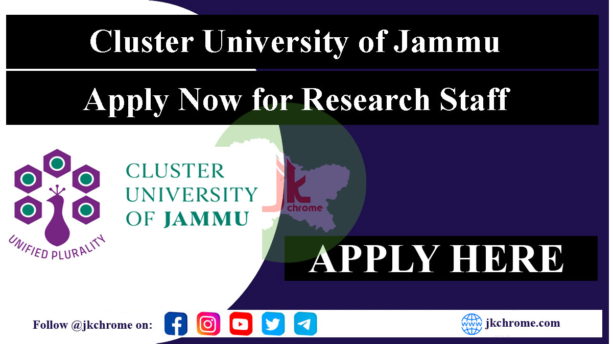 Cluster University Jammu Research Staff Recruitment 2023