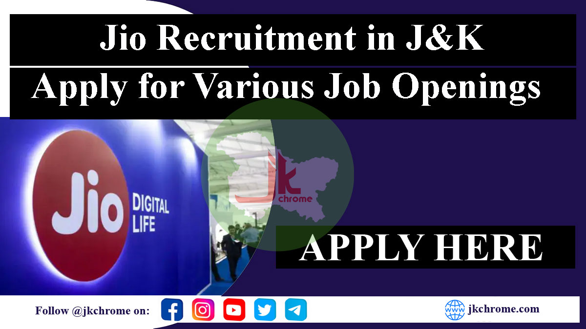 Jio Job Recruitment 2023 in J&K