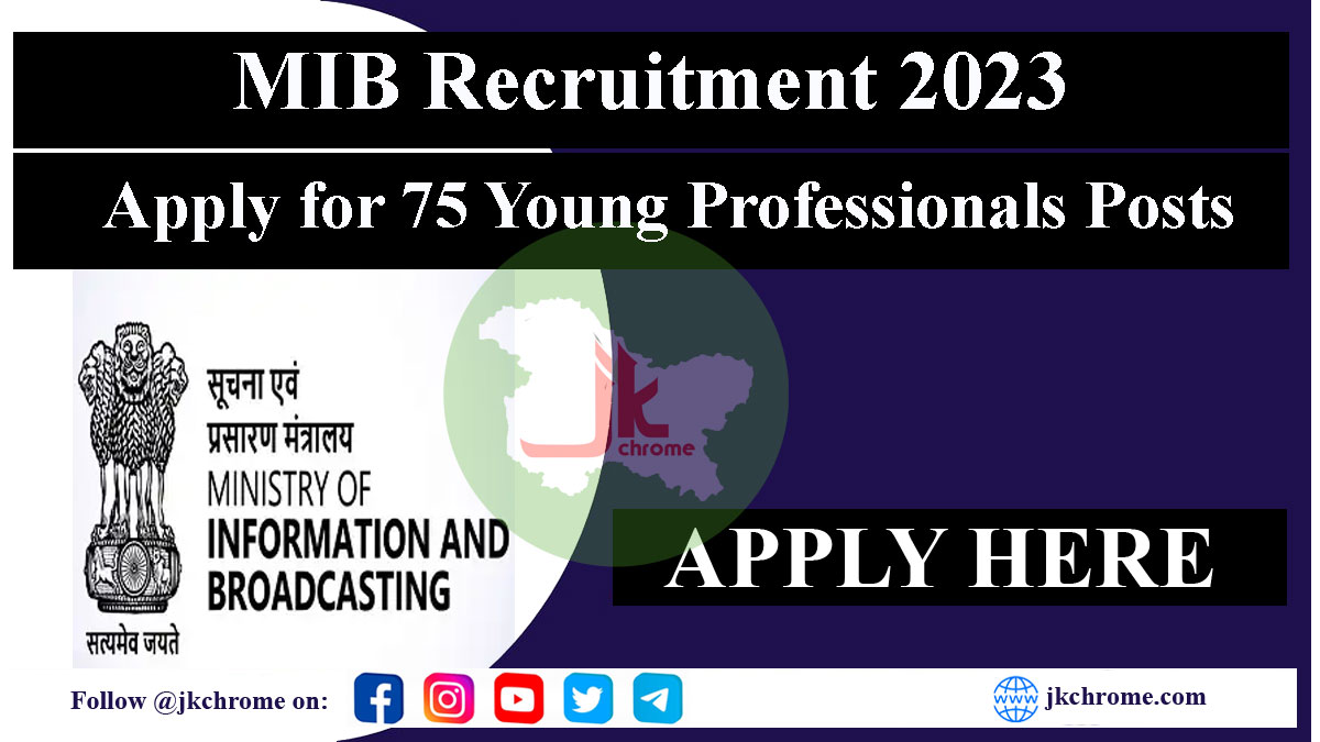 MIB Recruitment 2023: Hiring of Young Professionals