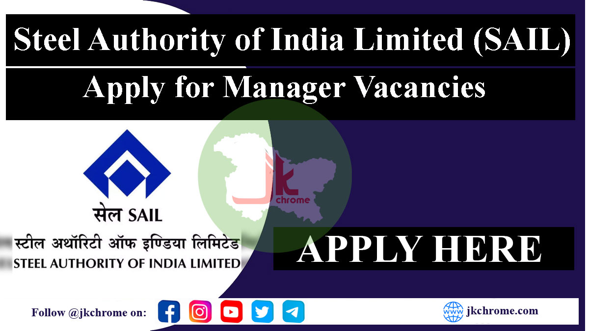 SAIL Recruitment 2023: Apply for 10 Manager posts, details here