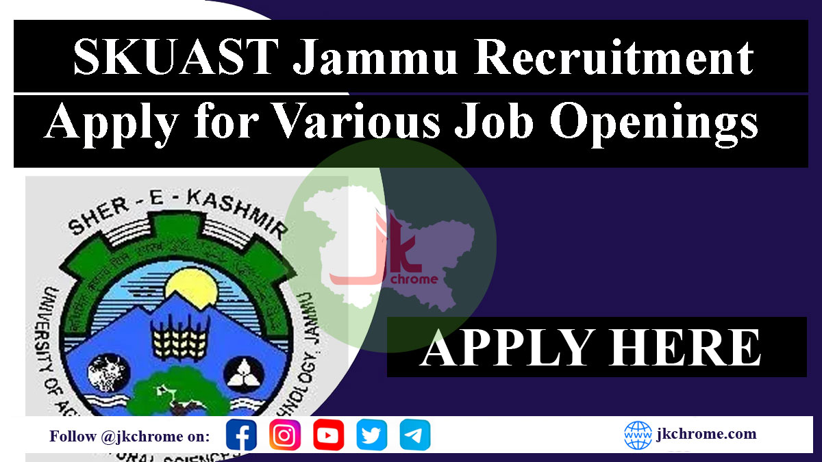 SKUAST Jammu JRF Recruitment 2023