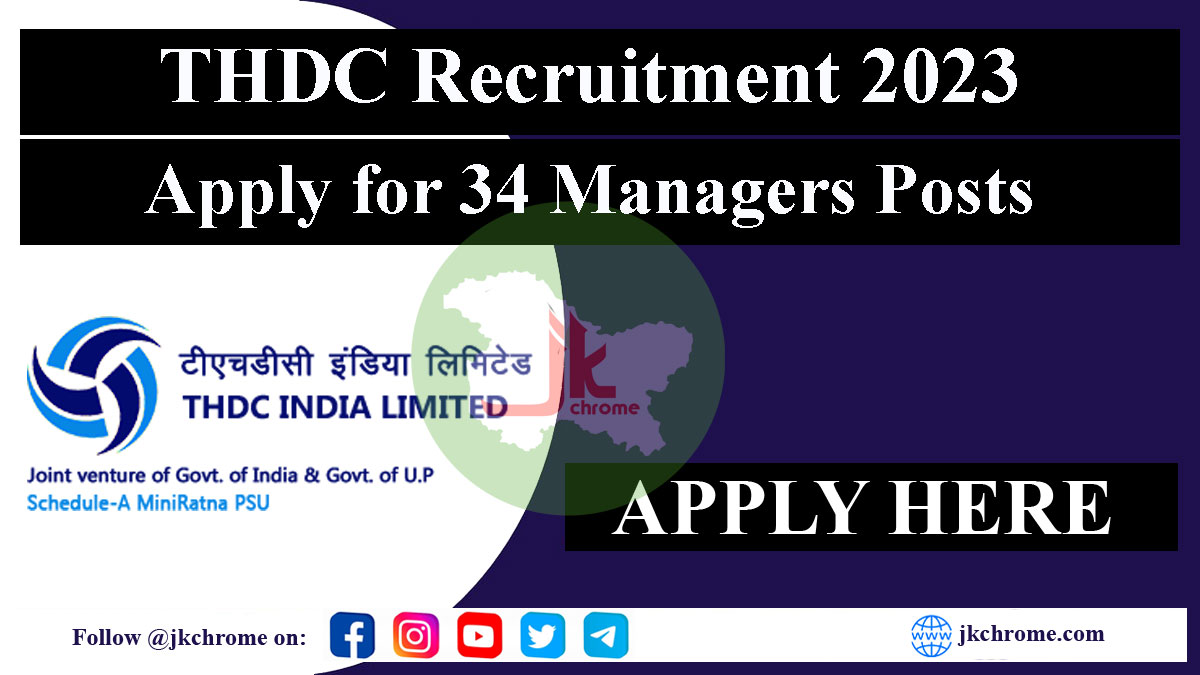 THDC Managers Recruitment 2023