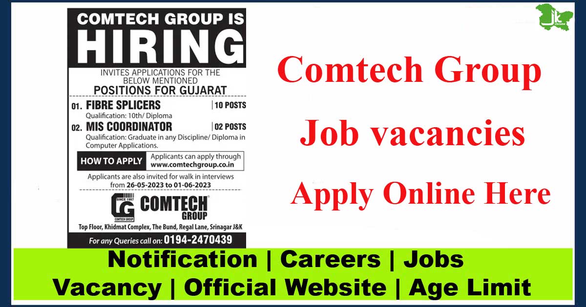 Comtech Group Srinagar Jobs Recruitment | Walk in Interview