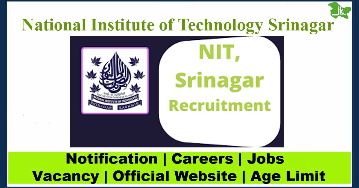 NIT Srinagar Recruitment Notification PDF