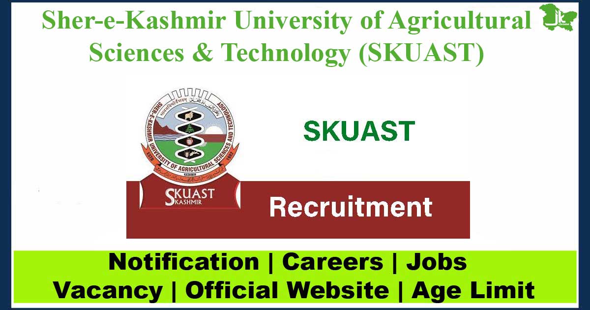 SKUAST Recruitment 2023 for JRF and other Vacancies