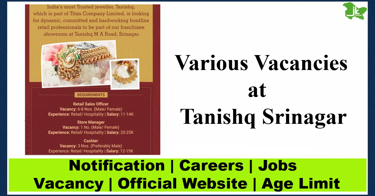 Tanishq Srinagar Jobs 2023 | Apply Now for Various vacancies