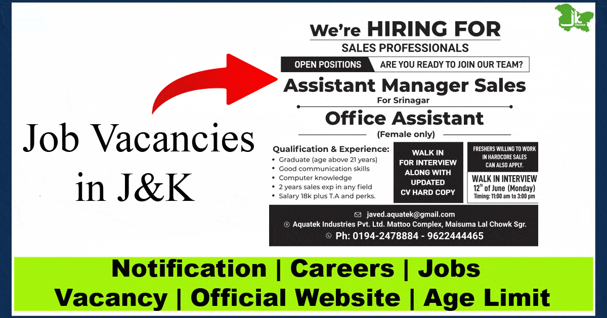 Job Vacancies in Srinagar | Check Details Here