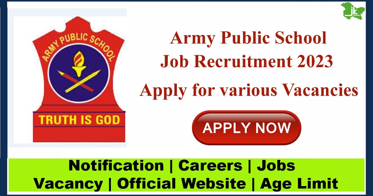 Army Public School Job Recruitment 2023