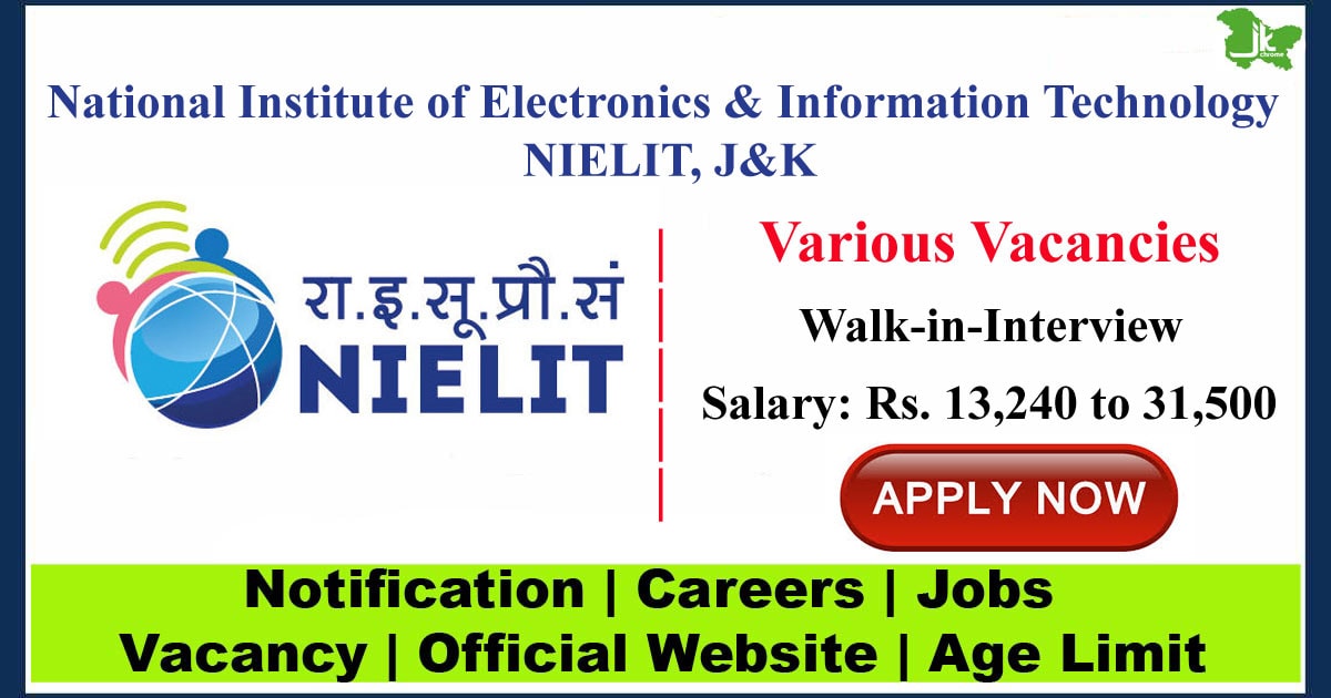 NIELIT Recruitment 2023 | Walk-in-interview on July 3