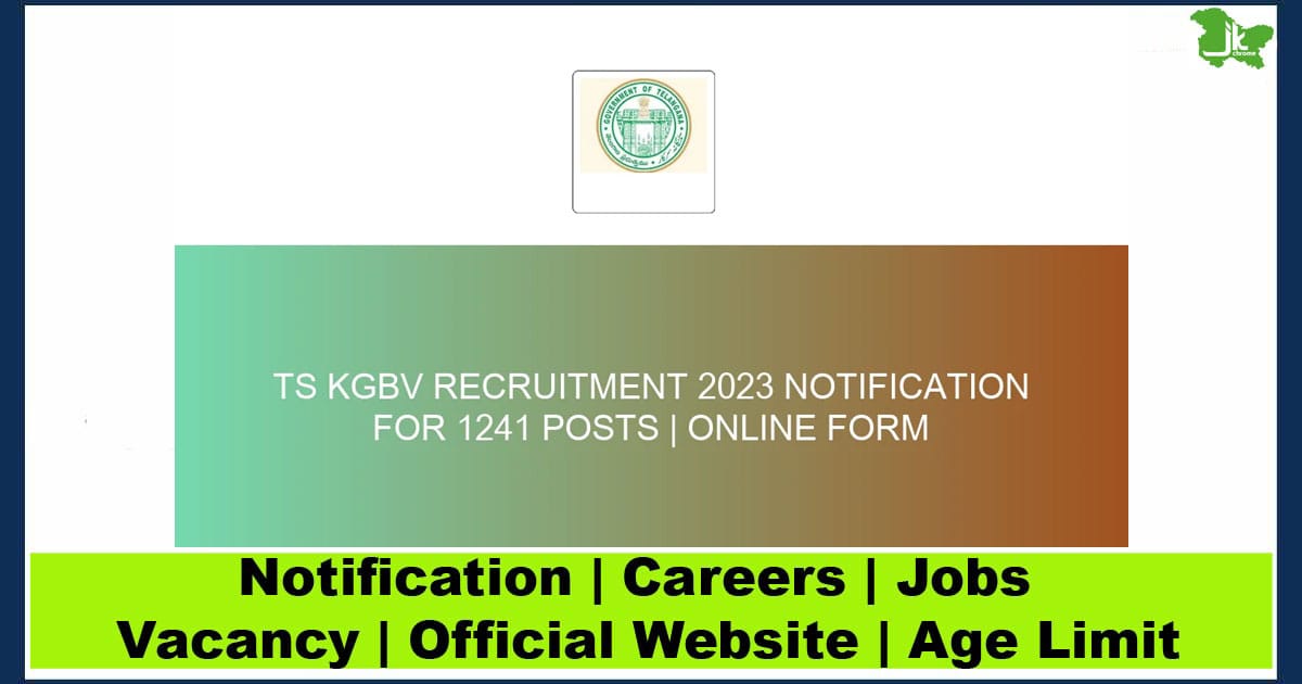 TS KGBV Recruitment 2023 Notification for 1241 Posts