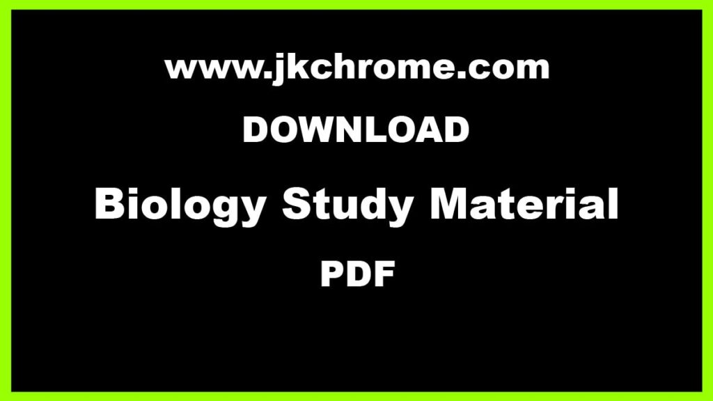 Best Biology Study Material PDF for Competitive Exam Preparation | Download PDF Notes Here