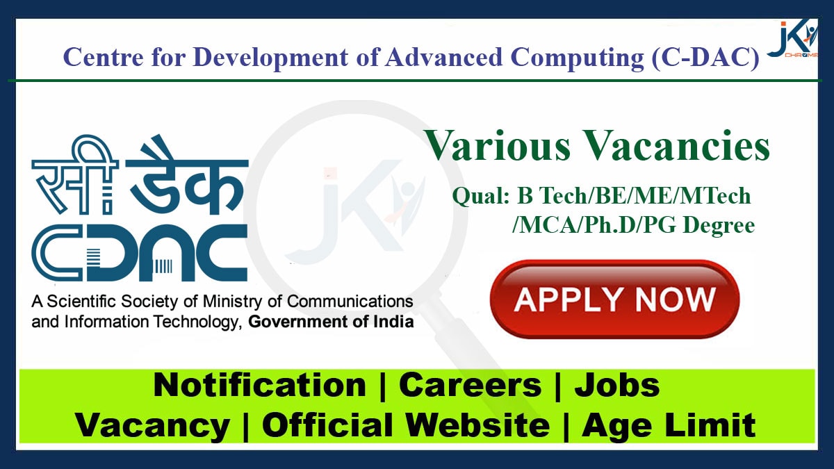 CDAC Recruitment 2023 for 70 Posts | Apply Link here