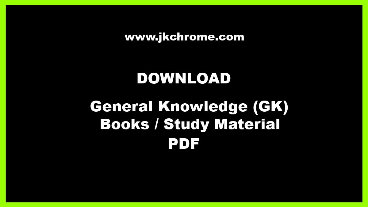GK Study Material PDF for Competitive Exams | Download Here