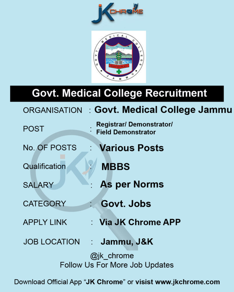 GMC Jammu Recruitment