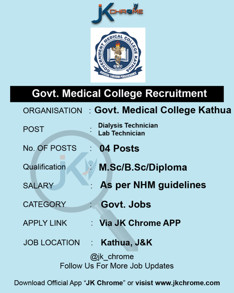 GMC Kathua Recruitment 1