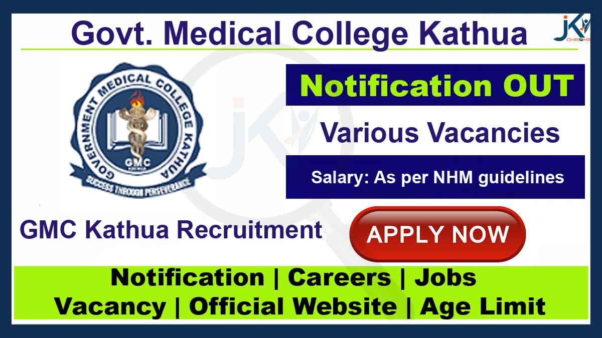 GMC Kathua Recruitment 2023 under NHM