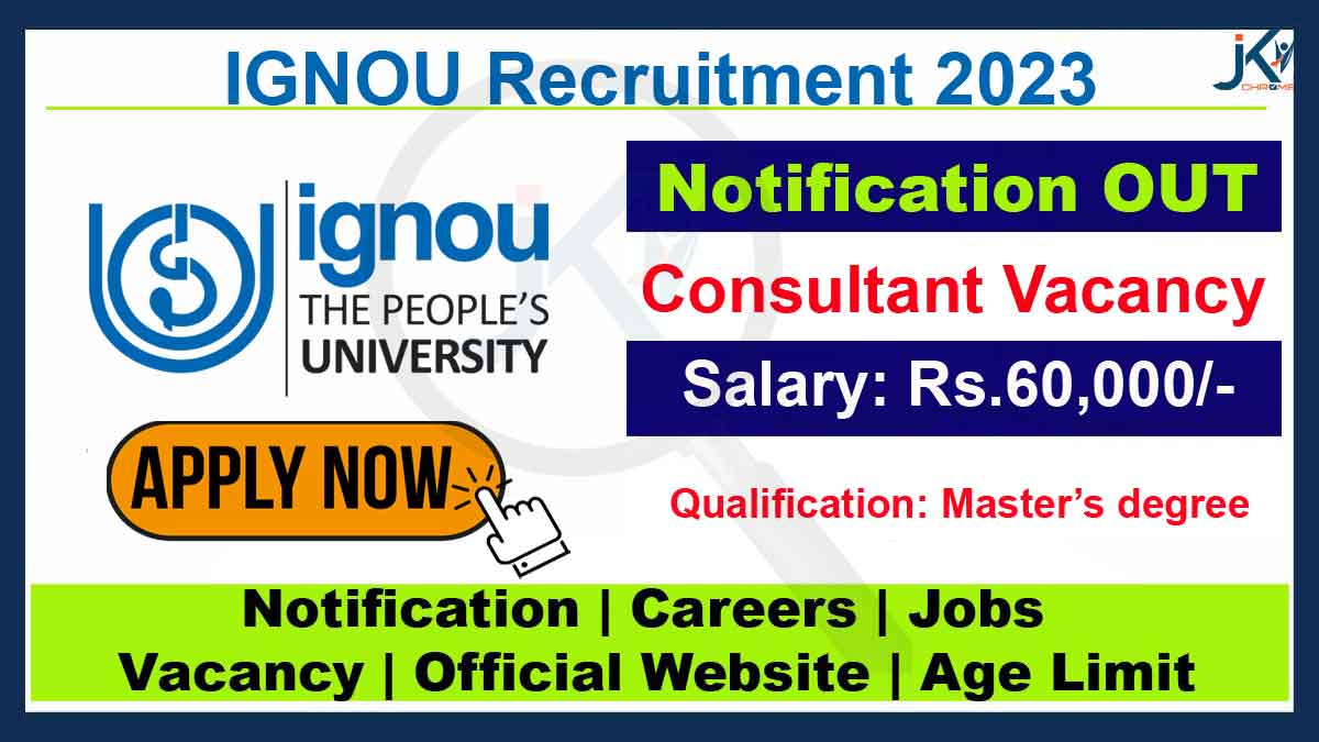 IGNOU Consultant Recruitment 2023