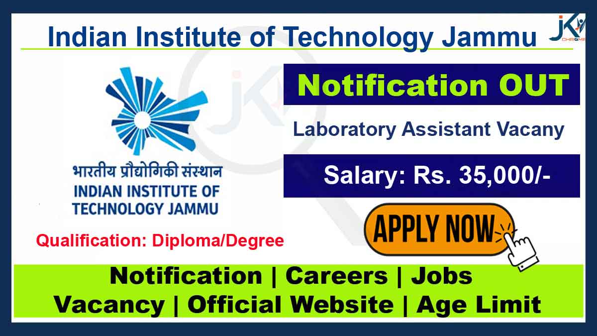 IIT Jammu Laboratory Assistant Recruitment 2023