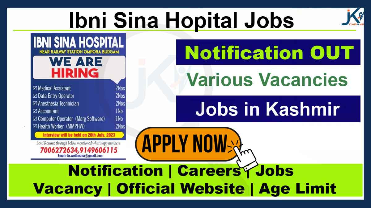 Ibni Sina Hospital Budgam Job Vacancies