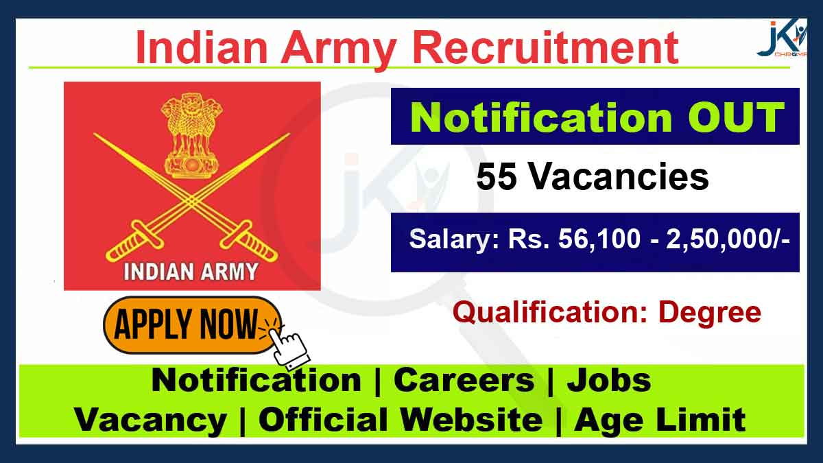 Indian Army Recruitment 2023, 55 Posts