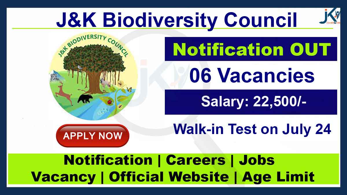 J&K Biodiversity Council Recruitment 2023